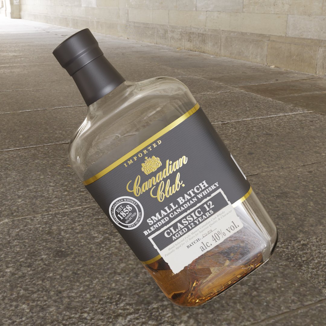 Realistic Whiskey Bottle with fake liquid preview image 1